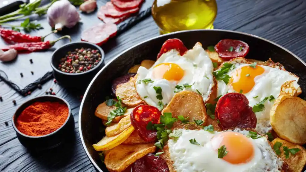 Huevos con chorizo